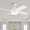 44 In Intergrated LED Ceiling Fan with Black /White  ABS Blade