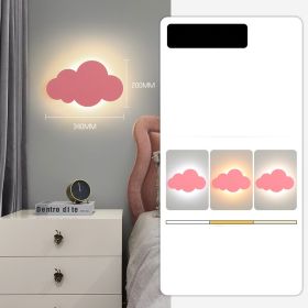 Creative Wall Lamp Bedside Lamp Bedroom Simple Modern Cartoon Clouds (Option: Pink-6Watt LED with 2ColorW)