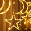 1pc LED Star Curtain Light; Festival Linghts; Christmas Decoration; For Window Bedroom Decorative Atmosphere String Lights 11.5ft