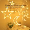 1pc LED Star Curtain Light; Festival Linghts; Christmas Decoration; For Window Bedroom Decorative Atmosphere String Lights 11.5ft