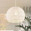 Adjustable Hanging Rope Farmhouse Rattan Pendant Lights Cage