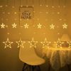 1pc LED Star Curtain Light; Festival Linghts; Christmas Decoration; For Window Bedroom Decorative Atmosphere String Lights 11.5ft