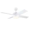 44 In Intergrated LED Ceiling Fan with Black /White  ABS Blade