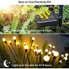 Solar Garden Lights Outdoor Decorations; 4 Pack Upgraded 8 LED Solar Powered Firefly Lights; Flexible Waterproof Solar Swaying Light for Yard Pathway