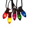 C7 Multi-color Christmas Decorative Lights; 28 Feet Retro Christmas Tree Lamps; Outdoor Roof Line String Lights; 27 Light Bulbs; For The Courtyard Gar