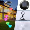 GANGES SA Solar Led Color-Changing Wind Chime Hanging Light; Wind Chime With Hanging Heart Shaped Ornaments; Festive Decoration For Courtyard; Garden