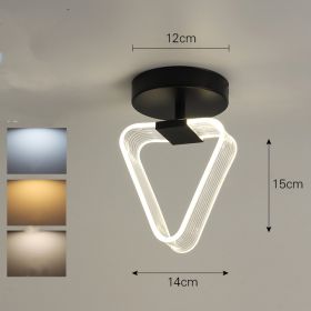 Creative Light Luxury Net Red Line Guide Ceiling Porch Lamp (Option: Black-Triangle-Tricolor light)