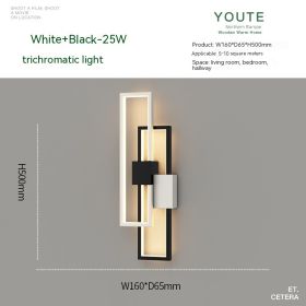 Bedroom Bedside Nordic Minimalism Wall Lamp Modern Minimalist (Option: Black 50cm Three Colors)