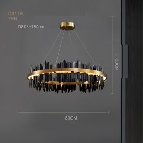 Postmodern Italian Minimalist Luxury Living Room Dining Room Chandelier (Option: Black-Single layer 80x18CM)